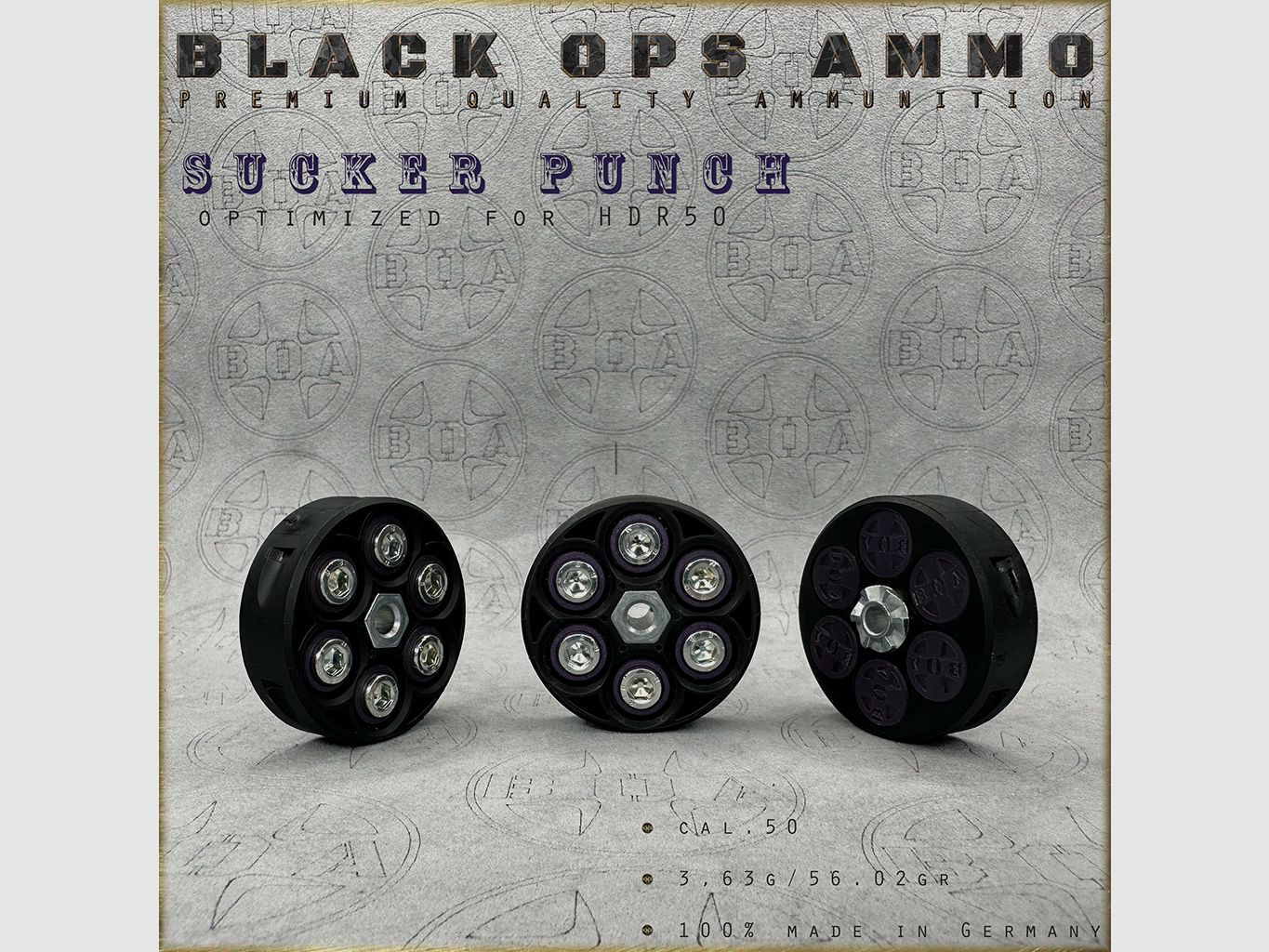 18x + 2 Sucker Punch BLACK OPS AMMO HDR 50 TR cal.50 Munition T4E Umarex HDR50 TR50