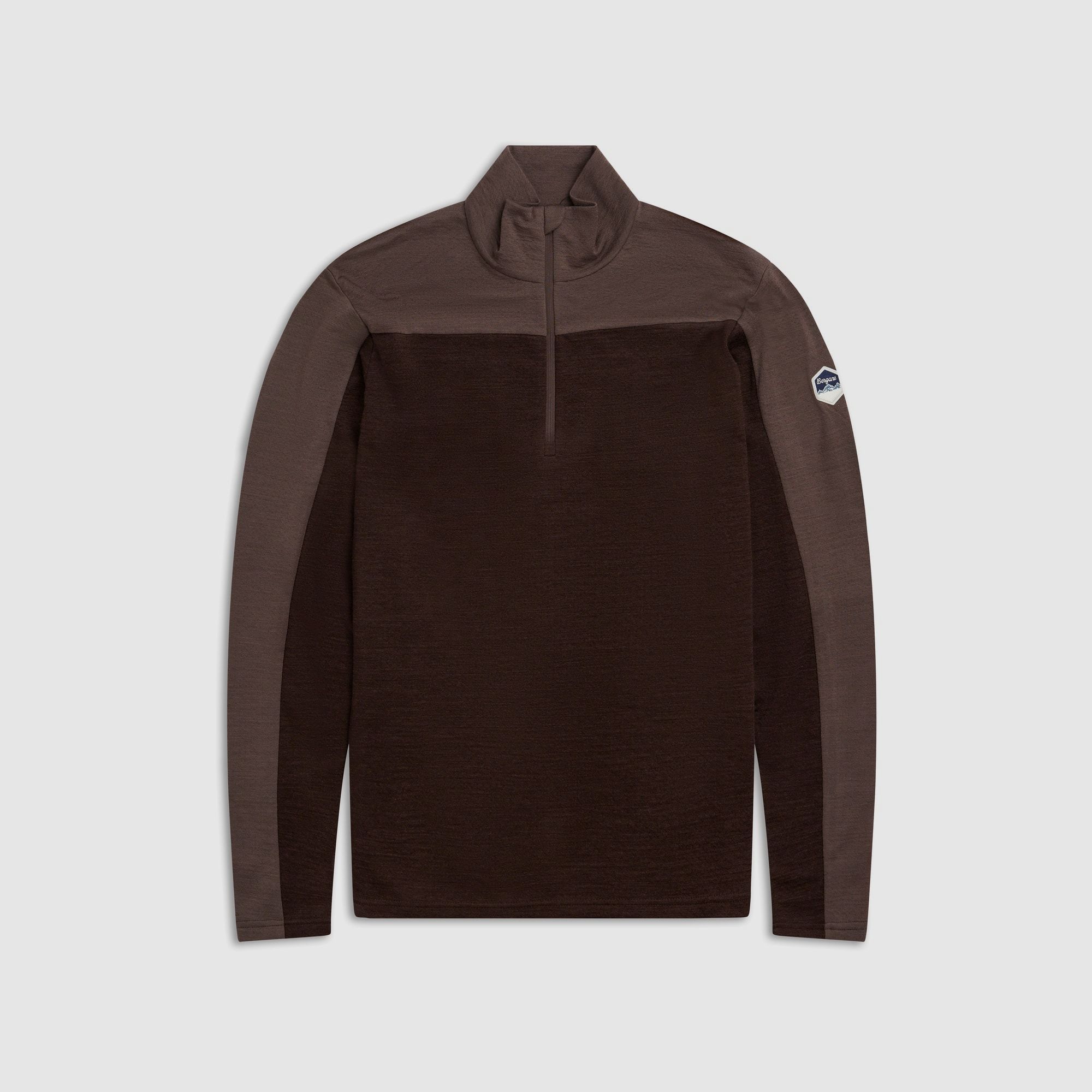 Bergans Inner:Dual Merino Half-Zip Thermal Shirt Men Dark Chocolate/Hot Cocoa S