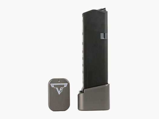 Taran Tactical Innovation – Aluminium-Magazinbodenplatte für Glock 19/23 +4/5 – Titanium Gray