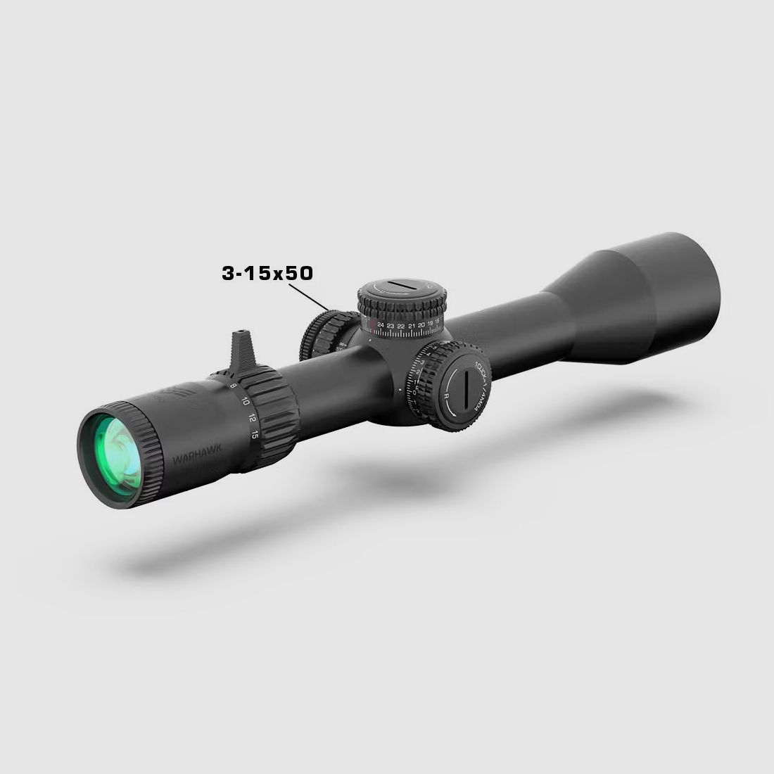 Swampfox Warhawk 3-15x50 FFP Präzisionszielfernrohr - RECCE MIL-Absehen, 34 mm