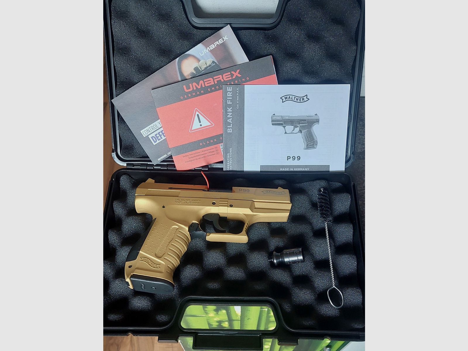 ⚠️ RARO! MODULO SPECIALE Walther P99 in versione dorata "GOLD" 9 mm (PTB 762) Schreckschuss nessuna Reck Glock HW94 Colt