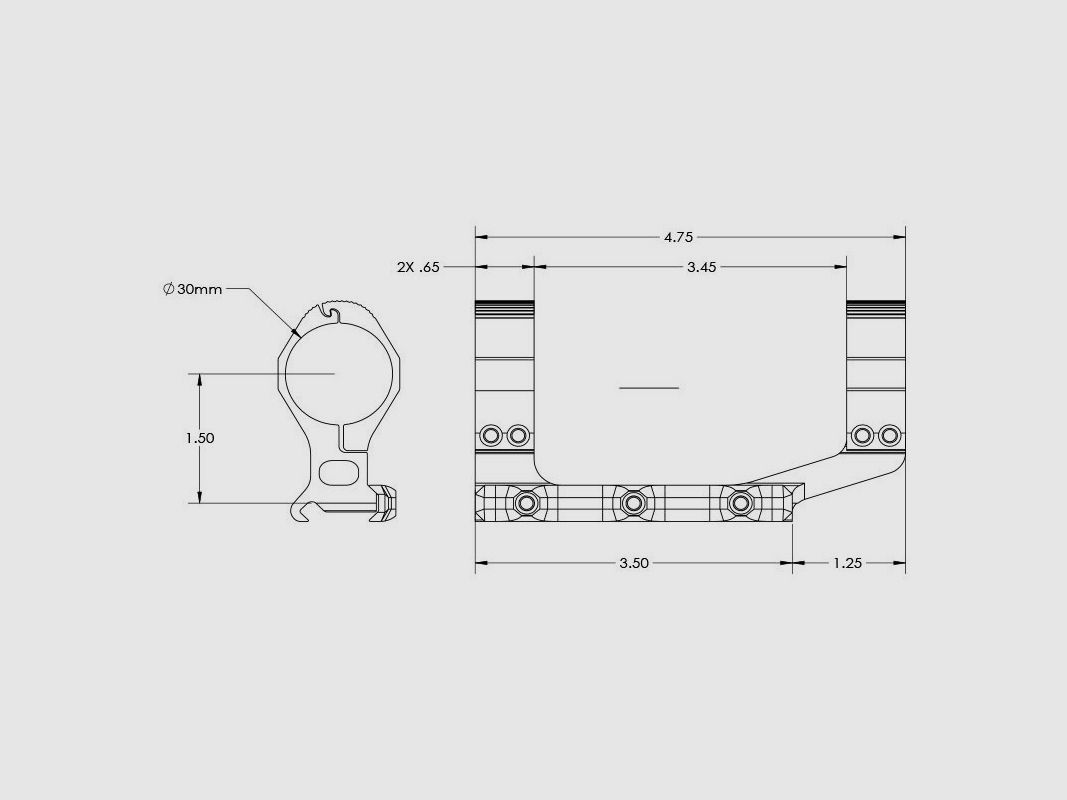 AERO PRECISION AR15 ULTRALIGHT MOUNT 30 MM STD BLACK, image 3 of 3