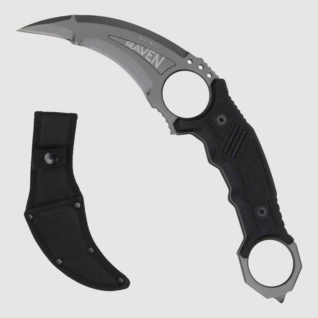 BlackField RAVEN Karambit Messer einseitig geschliffen mit Nylonscheide