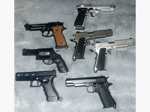 Całkowicie metalowy model w skali 1:3,5 - Colt Beretta Glock Smith&Wesson