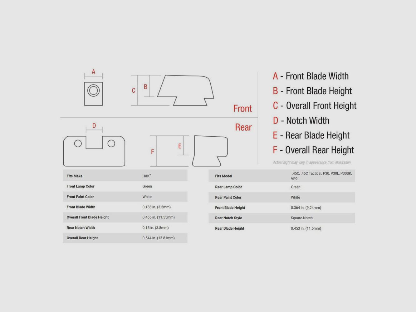 Visor Trijicon B&T Verde S H&K P30/45/VP/SFP
