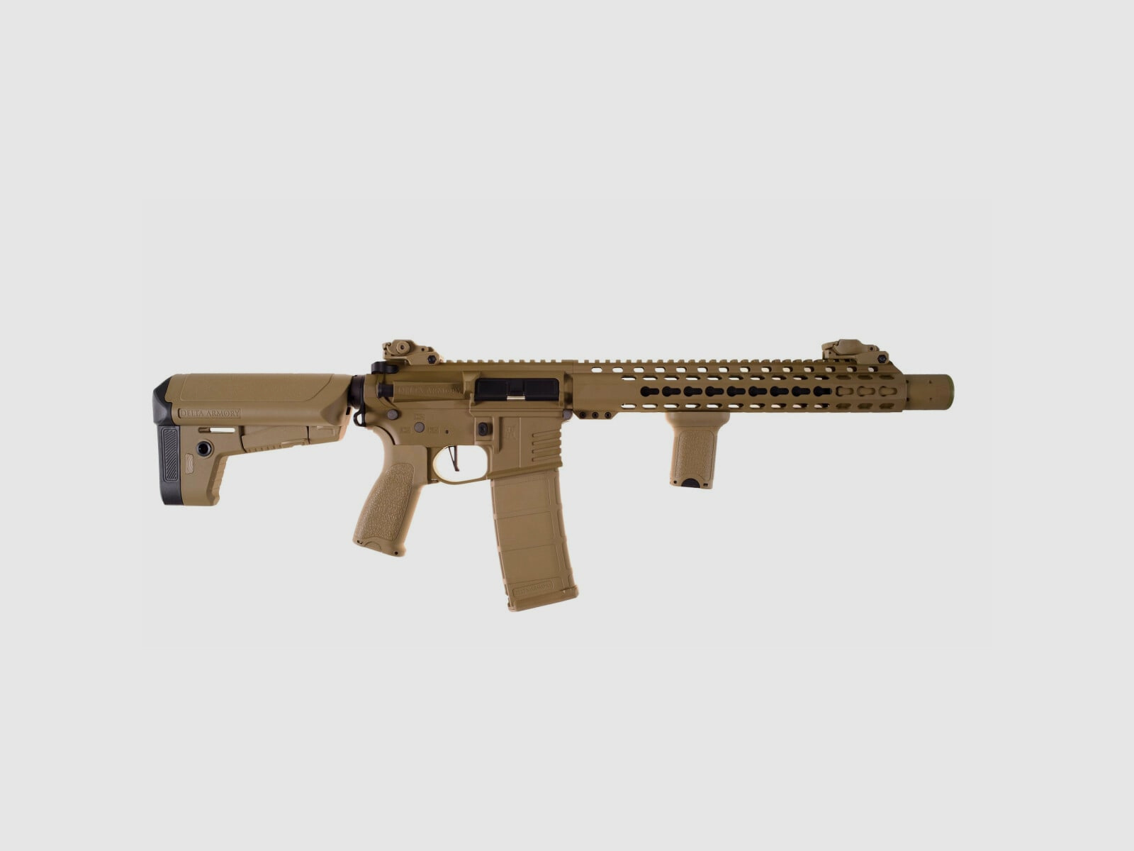 AR15 SilentOps DMR ALPHA Vollmetall Delta Armory Tan S-AEG Airsoft Gewehr Frei ab 18 Jahren