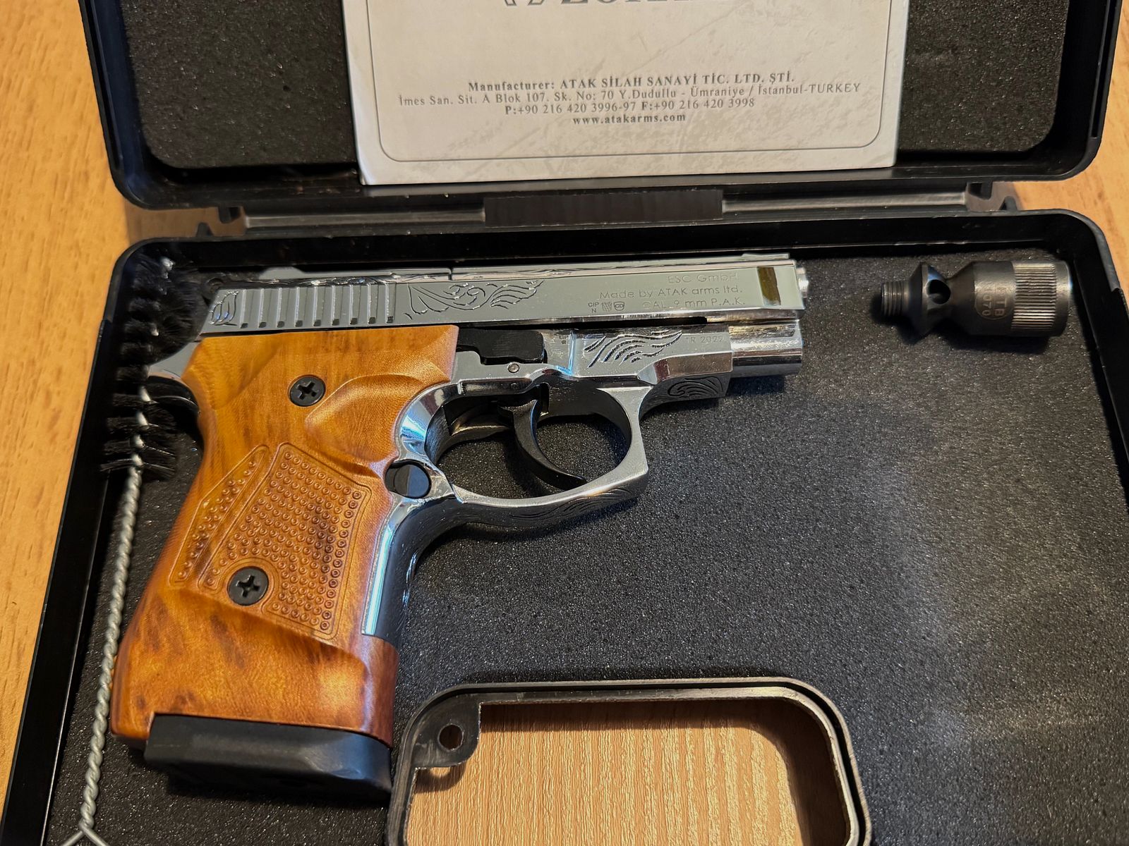 Zoraki 914 pistola a salve cal. 9mm P.A.K. cromata incisa.