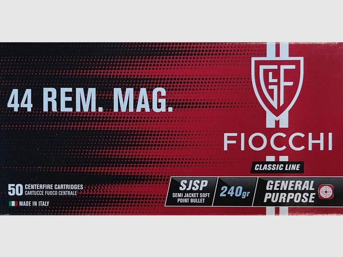 Fiocchi 44 Rem. Mag. SJSP 240grs - 1000 rounds