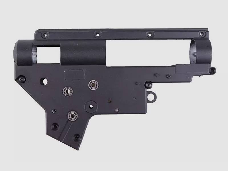 8mm-SpecnaArms V2 gearbox shell "Enter & Convert™ / SAEC™", quick spring change system incl. spring guide and bearing. For Specna Arms ONE and E&C (bolt catch version)