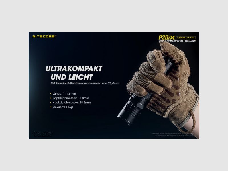 NITECORE – Taktische LED-Taschenlampe P20iX, 4’000 Lumen, inkl. Akku, Bild 8 von 10