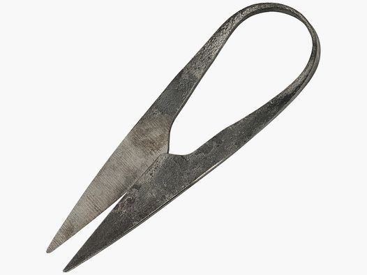 Medieval scissors including leather sheath