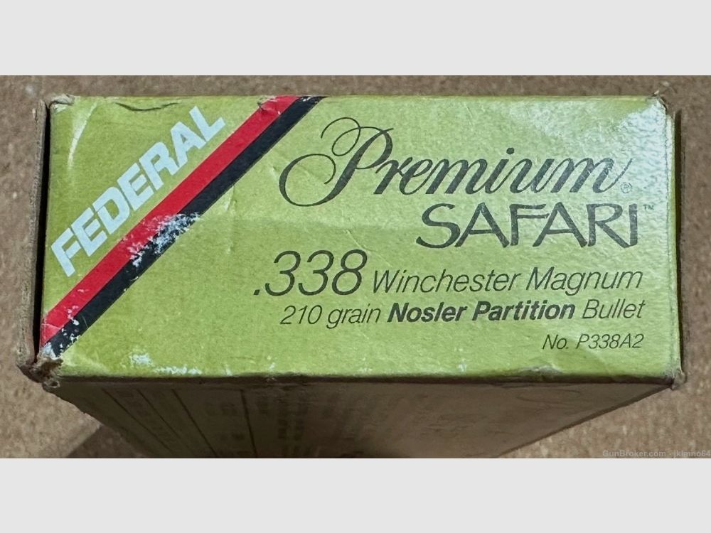 Cartouches Federal Premium Safari Nosler Partition 338 Win. Mag 210gr. !!!