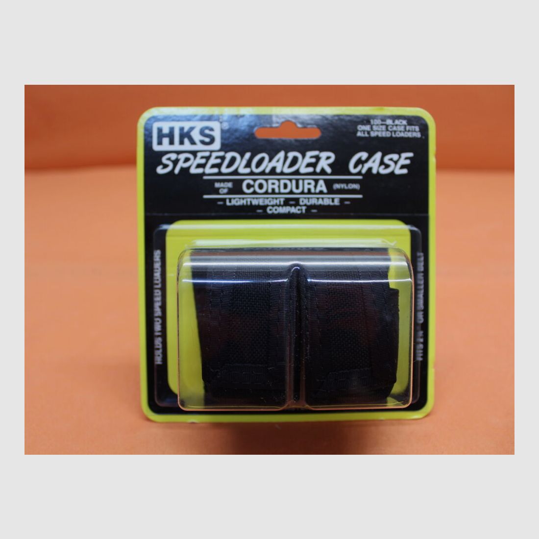 HKS. HKS Speedloader Case Cordura negra (para 2 speedloaders) con cierre de velcro ancho de cinturón de hasta 2,25"
