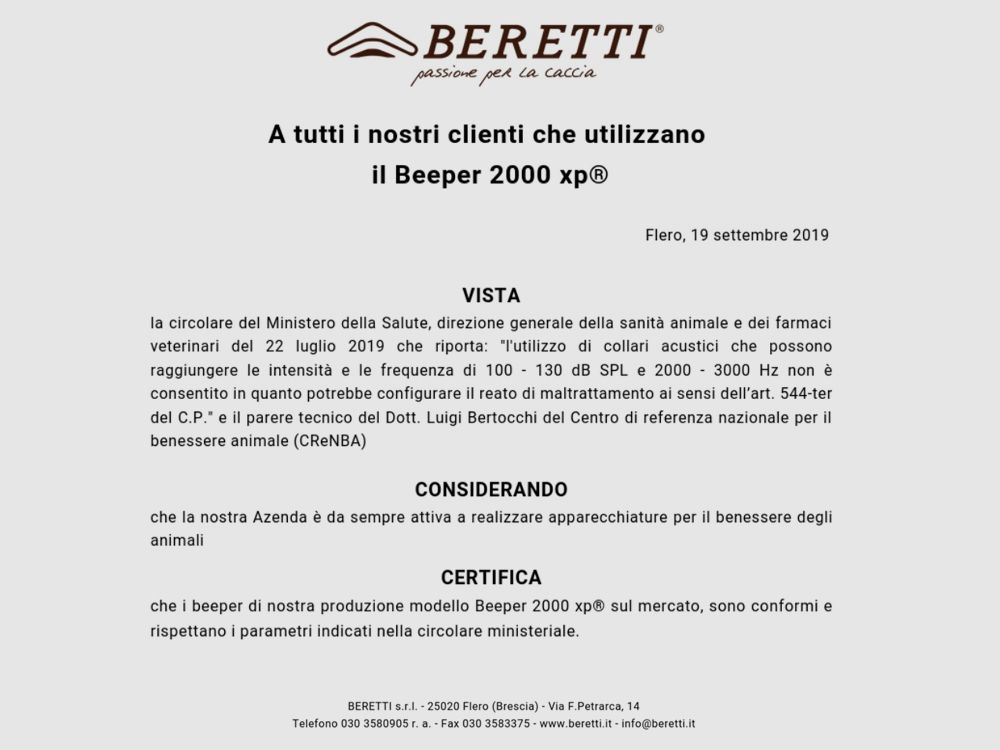 BEEPER BERETTI 2000 XP ADDITIONAL COLLAR WITH RECEIVER MODULE, image 3 of 3