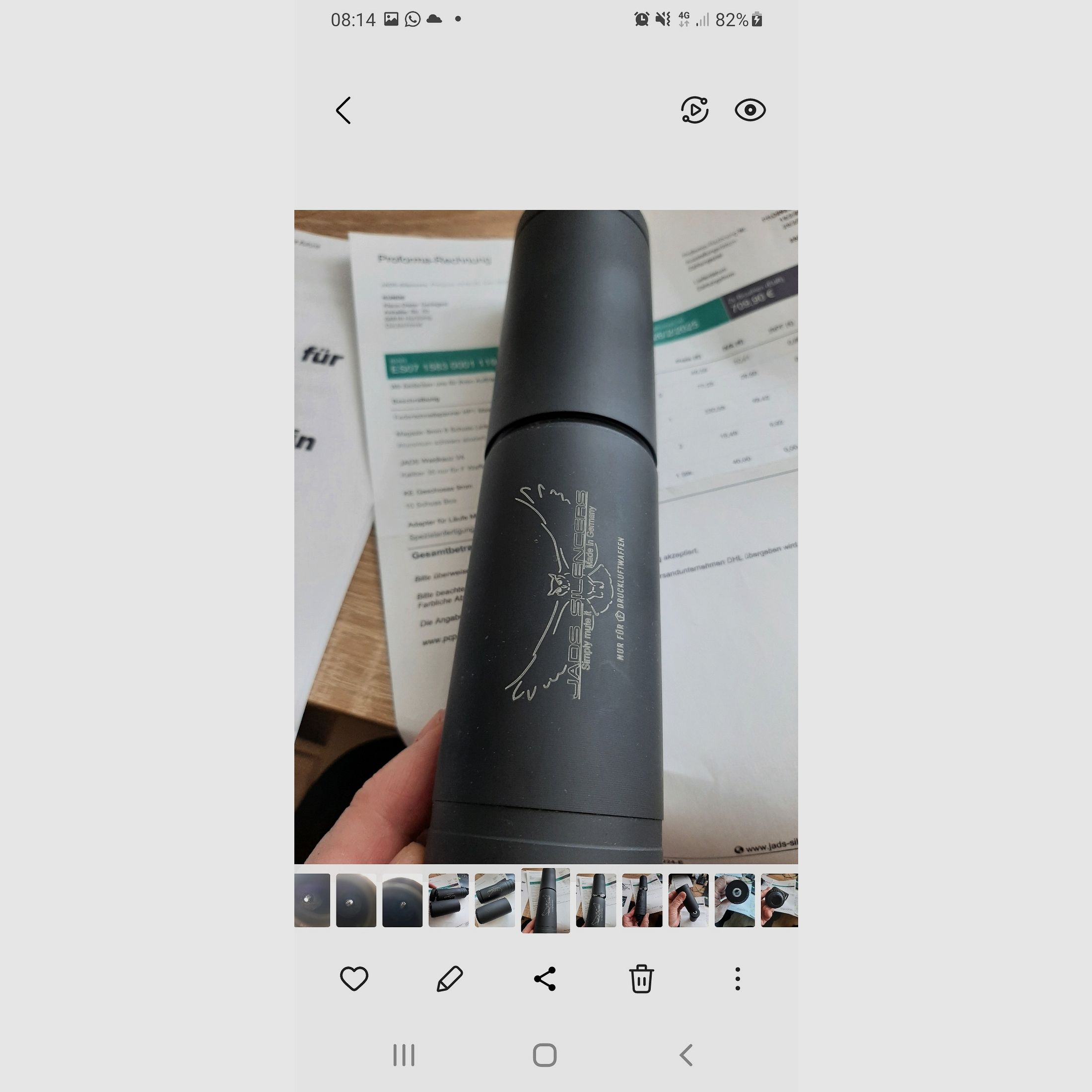 Geluiddemper JADS Waldkauz V4 Kaliber 9 mm/35 voor F wapens