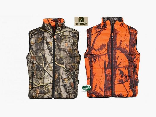 PERCUSSION vest Warm reversible camo green/orange 1281