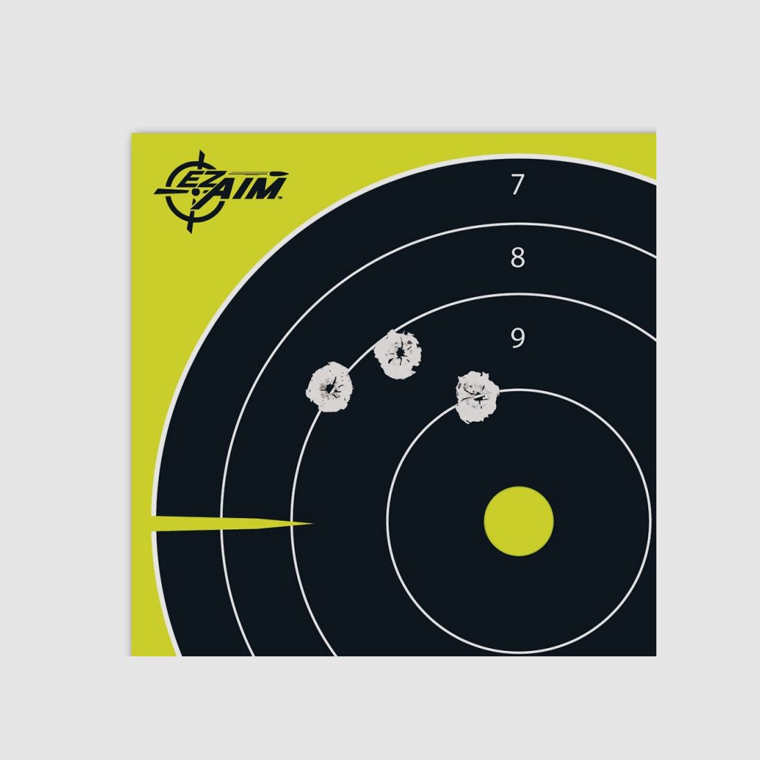 EZ AIM Splash Reactive papieren schietschijven Bullseye zwart / chartreuse, 25-pack, afbeelding 4 van 4