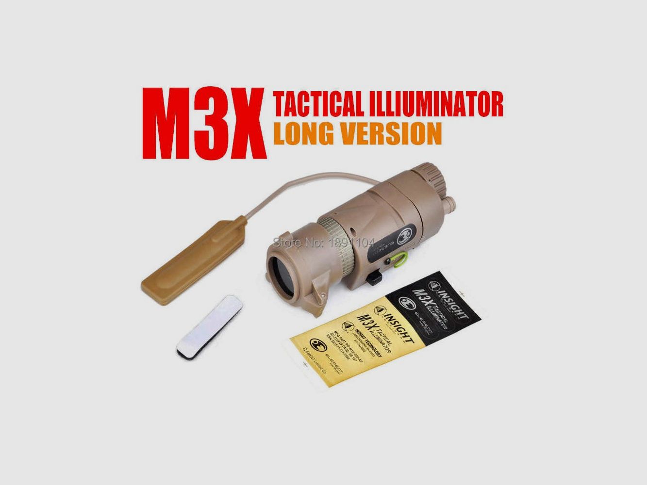 TORCIA SOFTAIR LED 200 LUMEN M3X LONG ELEMENT tactische airsoft zaklamp, afbeelding 2 van 2