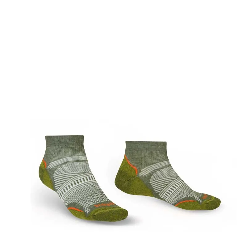 Men’s no-show socks Bridgedale HIKE Ultralight T2 Coolmax Performance Low green, image 3 of 4