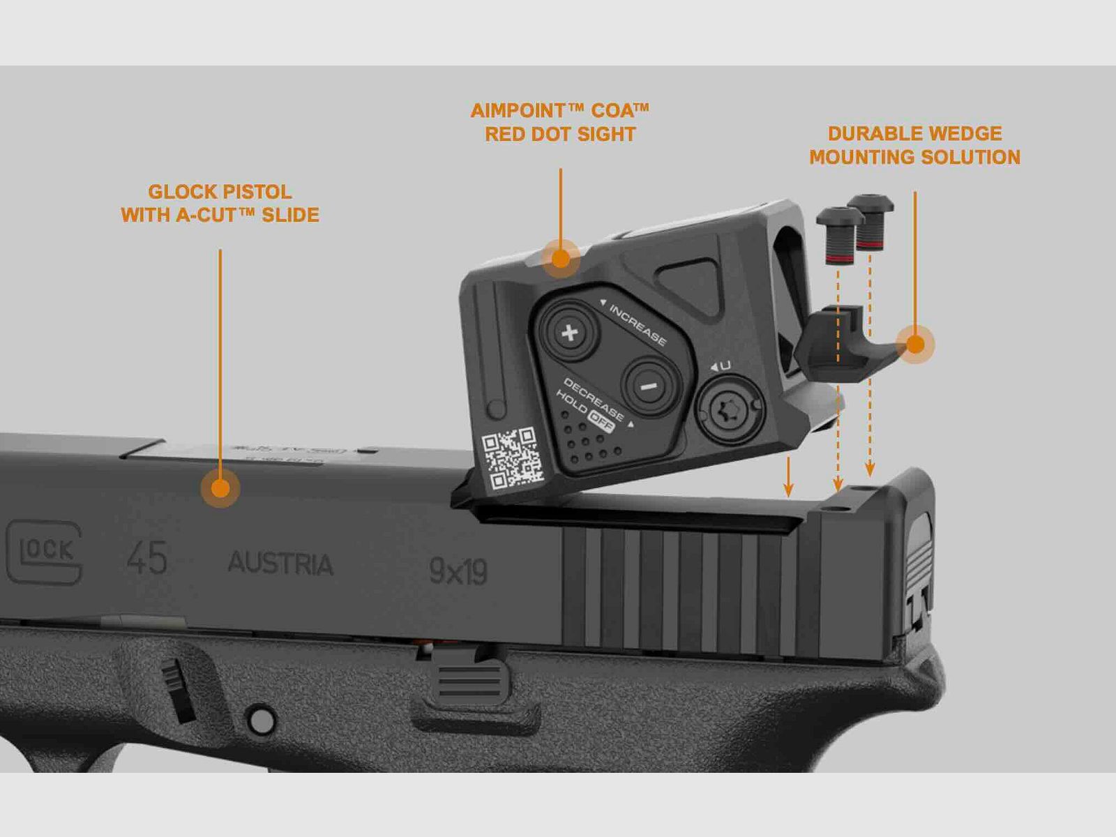 PISTOLE GLOCK 43X FS A-CUT COMBO AIMPOINT COA, Bild 5 von 6