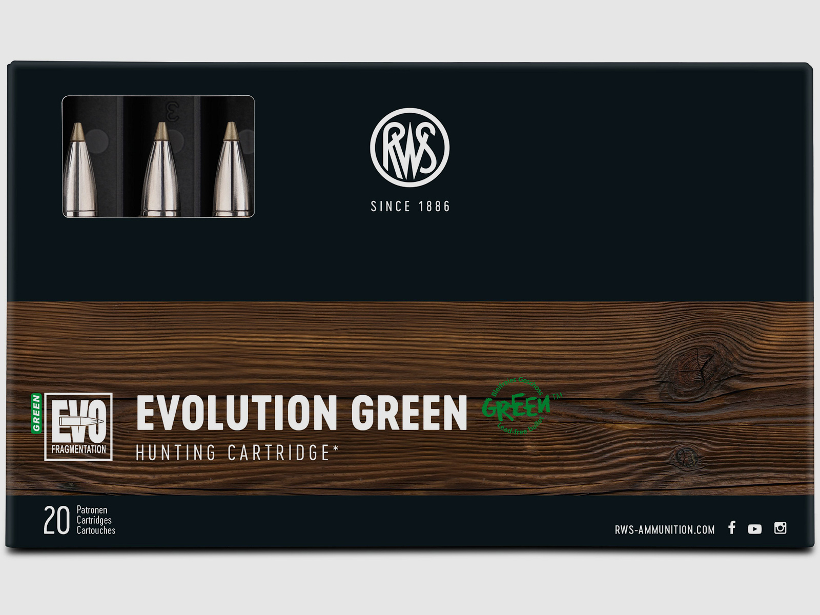 RWS 8x57IRS EVO Green 9,0g Bleifreie Büchsenpatronen