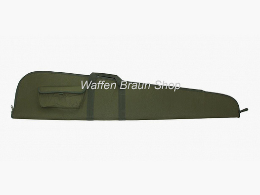 Büchsenfutteral mit Tasche, grün 128cm Länge 600D Nylon-Material Microfleece Futter Doppelzipper Tra
