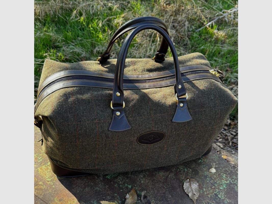 Bolsa de viaje Pasión Morena tweed/piel kaki, imagen 1 de 2