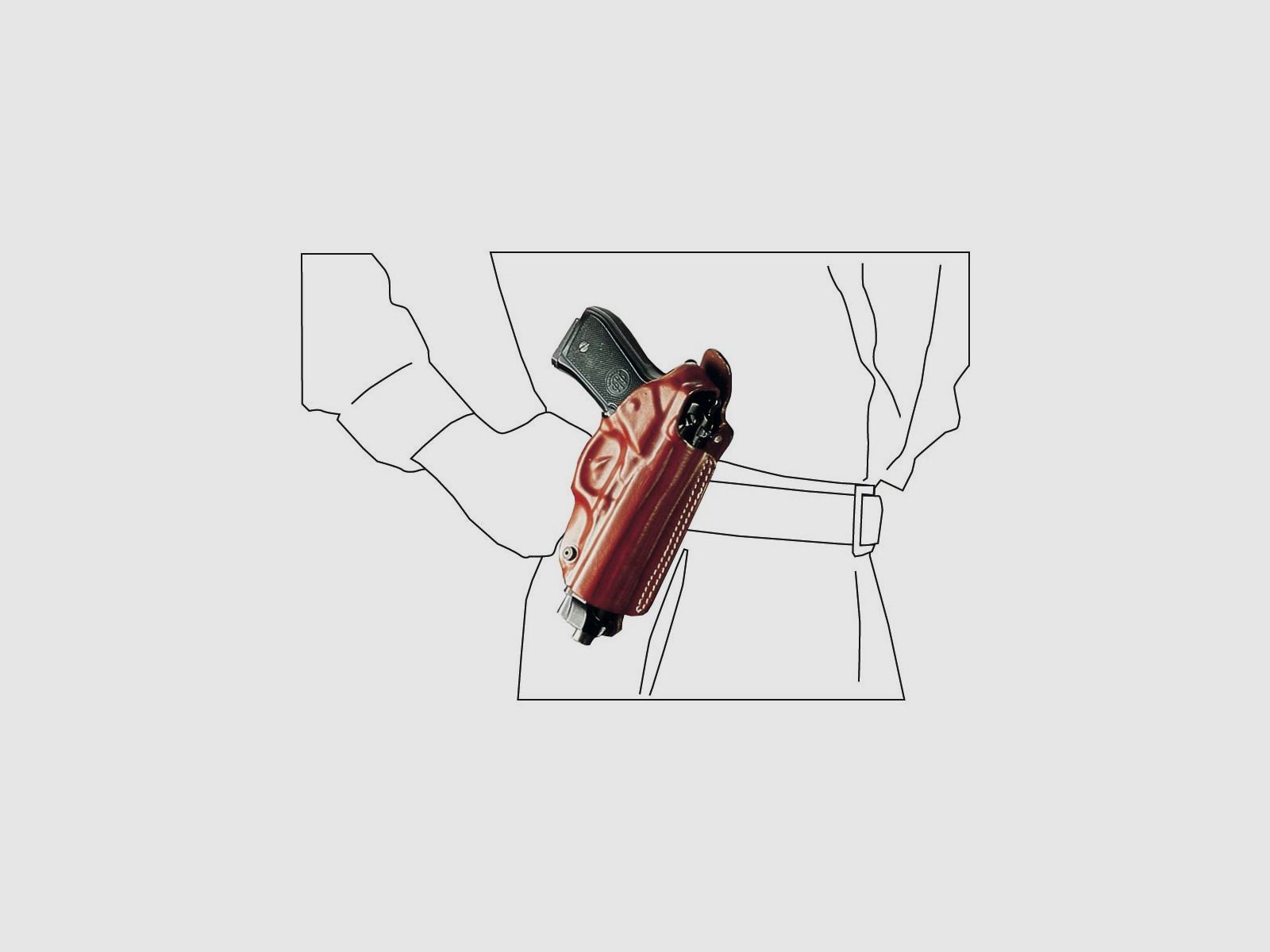 Mehrzweck-Schulterholster/Gürtelholster "Miami" Sig Sauer P220/226, CZ 75 SP01, S&W M&amp;P-Schwarz-Linkshänder