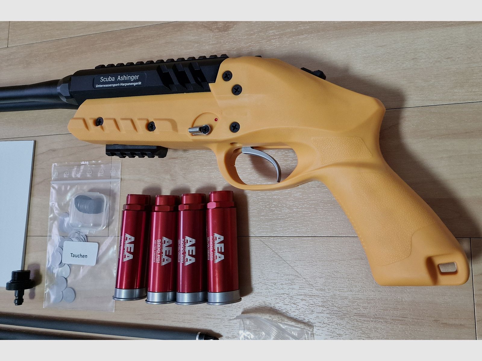 Gogun Scuba Ashinger AEA Harpune inkl. Zubehör Neu & Unbenutzt
