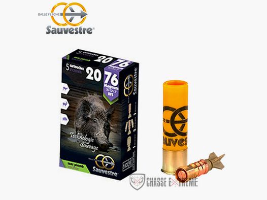 5 Cartouches SAUVESTRE BFS Sans Plomb Cal 20/76 Magnum