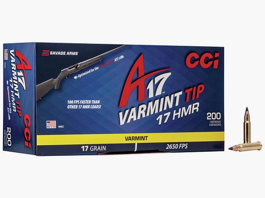 CCI A17 .17 HMR 17GR Polymer Tip 200 Cartridges