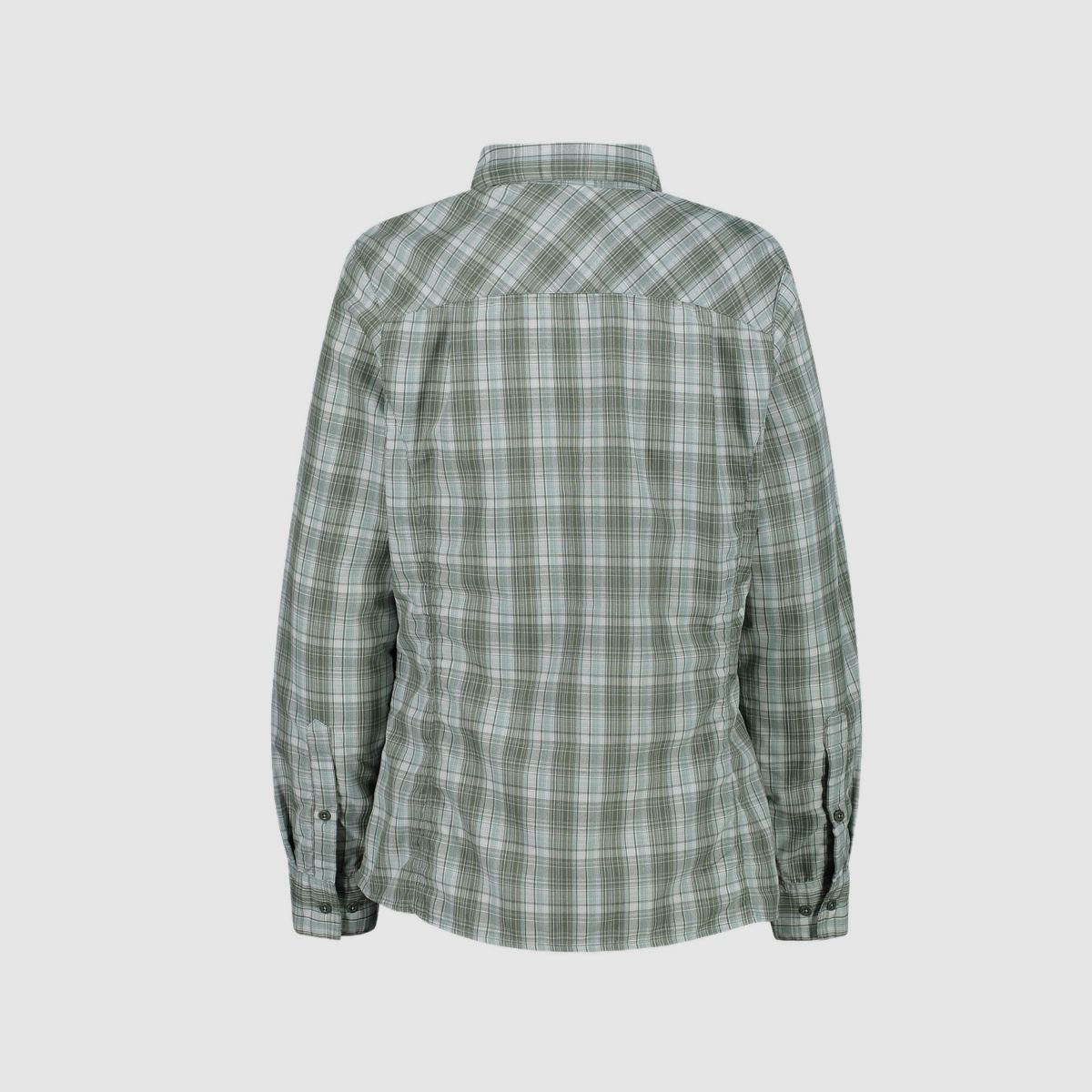 CMP Damen Langarm-Bluse mit Karomuster Jade Salvia