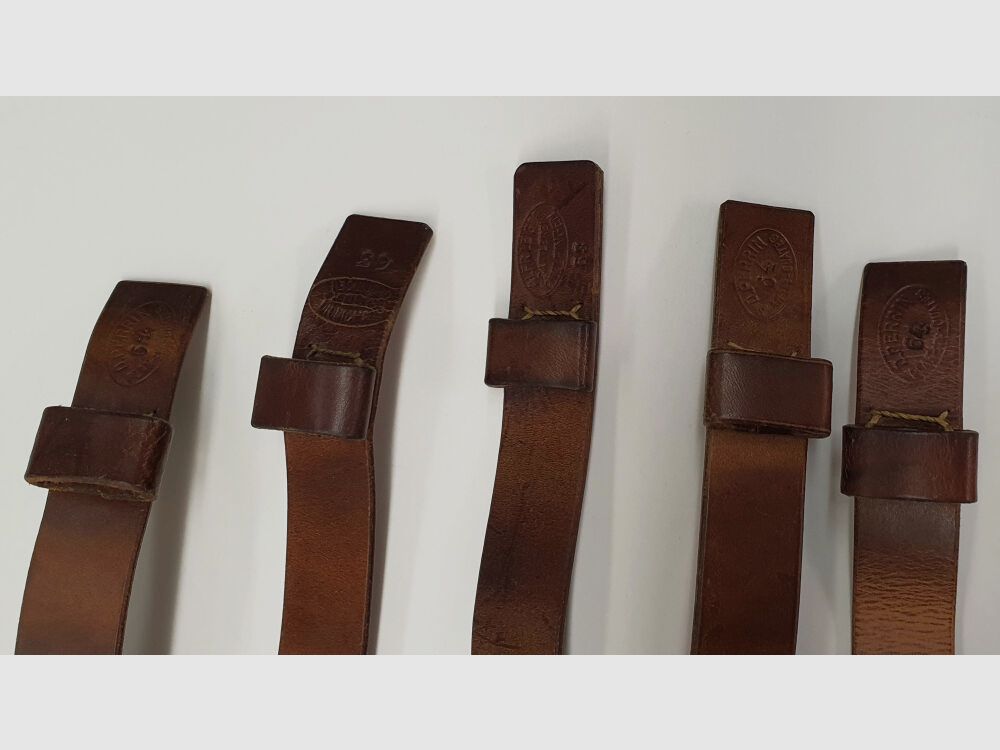 Switzerland leather straps for Swiss carbine K31 and K11 as new/stock/depot goods from war reserve