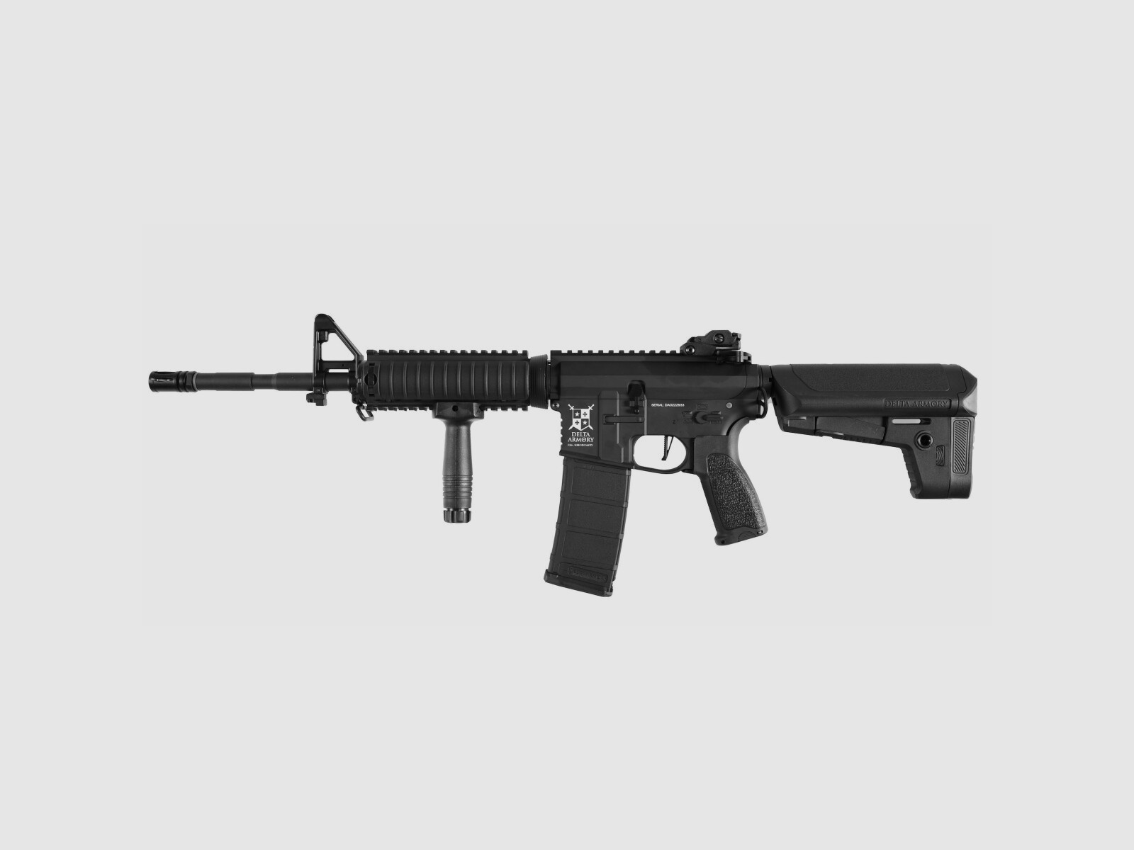 AR15 RIS ALPHA Vollmetall in Schwarz S-AEG Airsoft frei ab 18 Jahren - Delta Armory