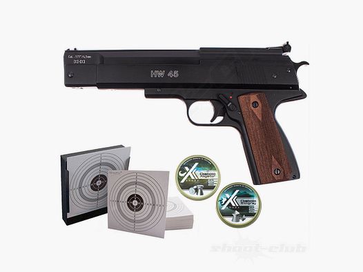 Weihrauch HW 45 pistola ad aria compressa set I 4,5 mm - brunito