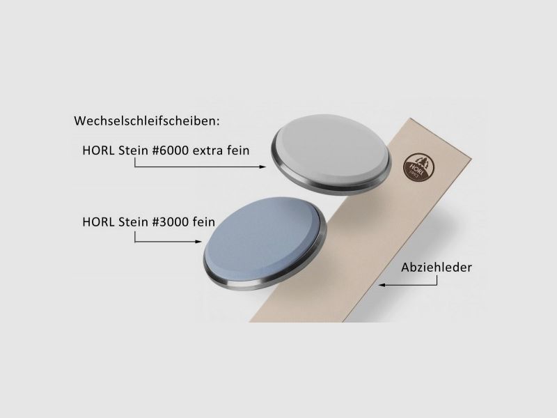 HORL Premiumschärfe Paket (SET), Wechselschleifscheibe, Abziehleder