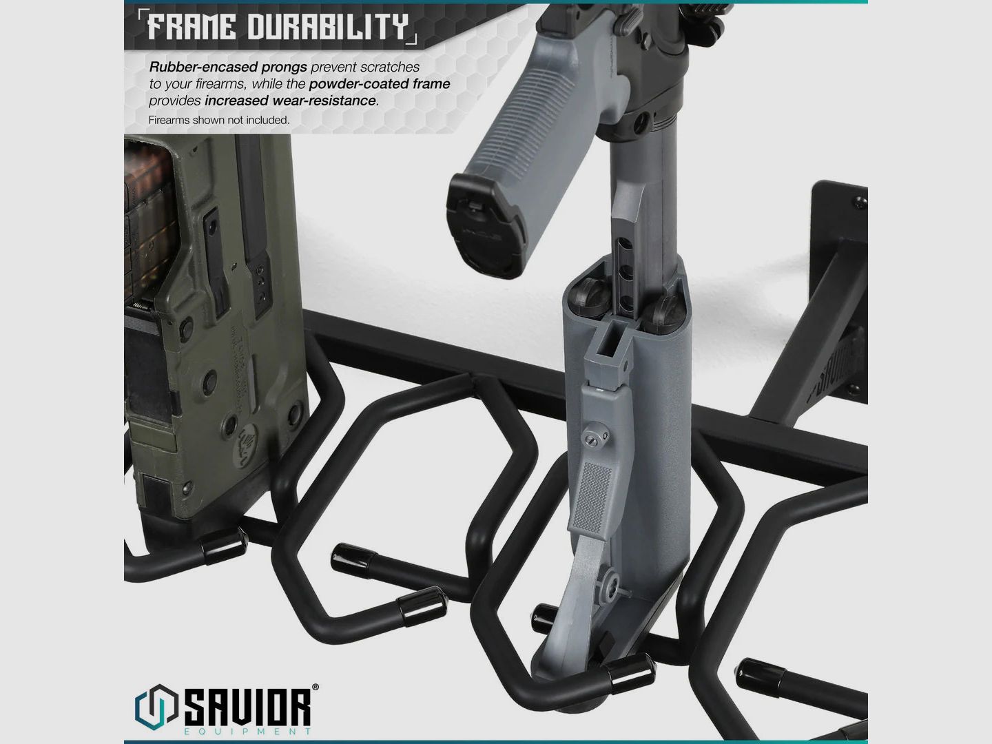 Rifle Wall Rack – 6 Slots, Black, image 5 of 7