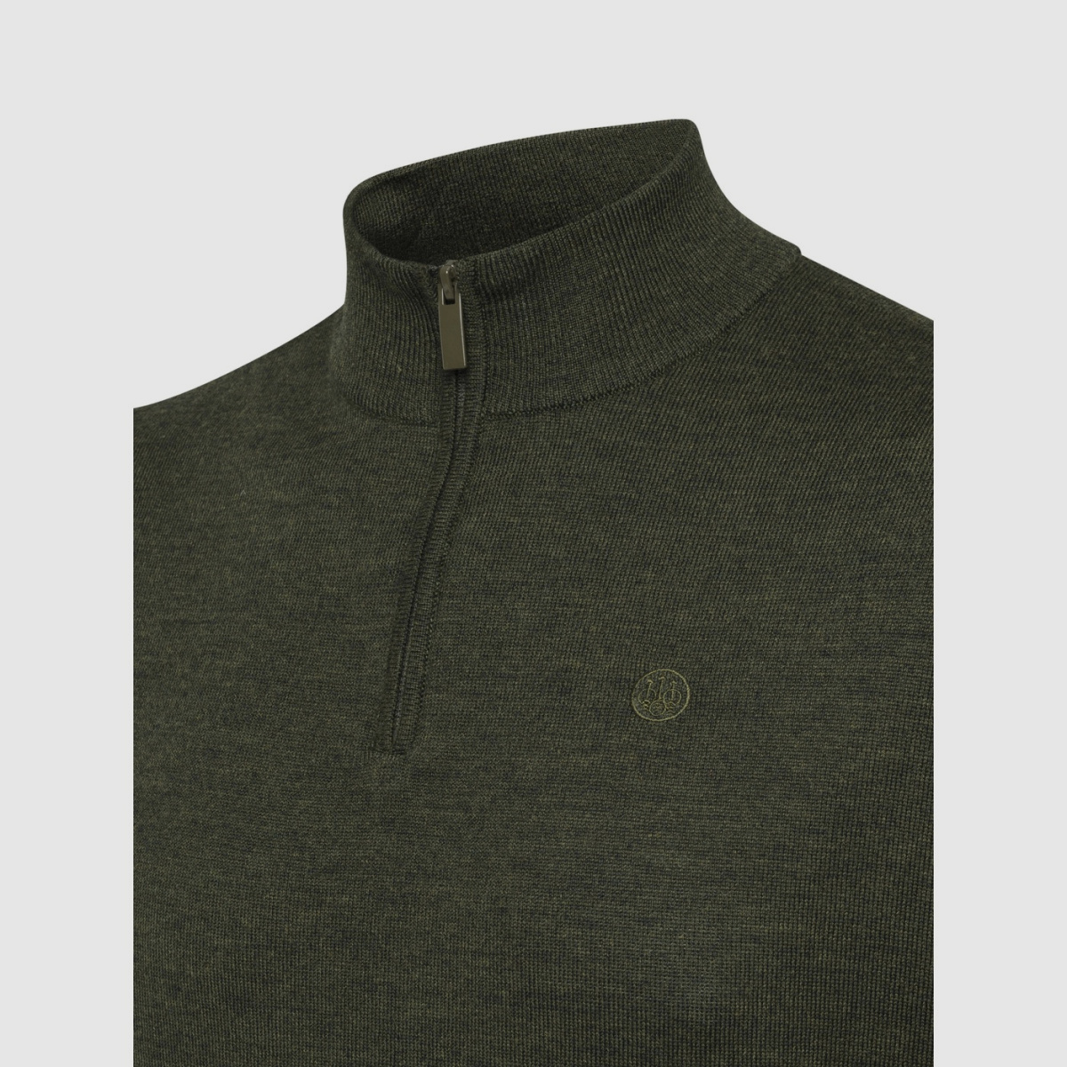 BERETTA Merino Half Zip Pullover Moosgrün