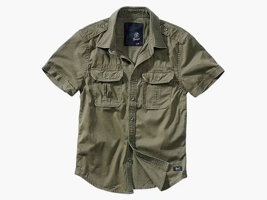 Brandit Brandit Shirt Vintage Shortsleeve - Oliv / S Herren