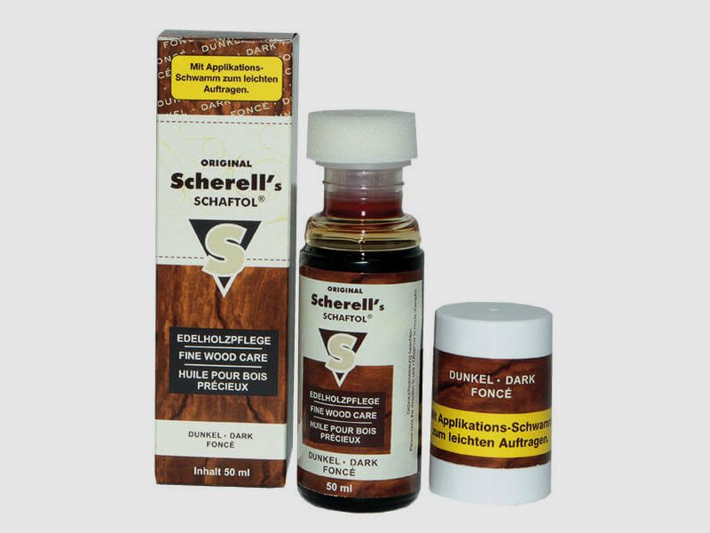 Scherell's Schaftol dunkel, 50ml mit  Applikationsschwamm