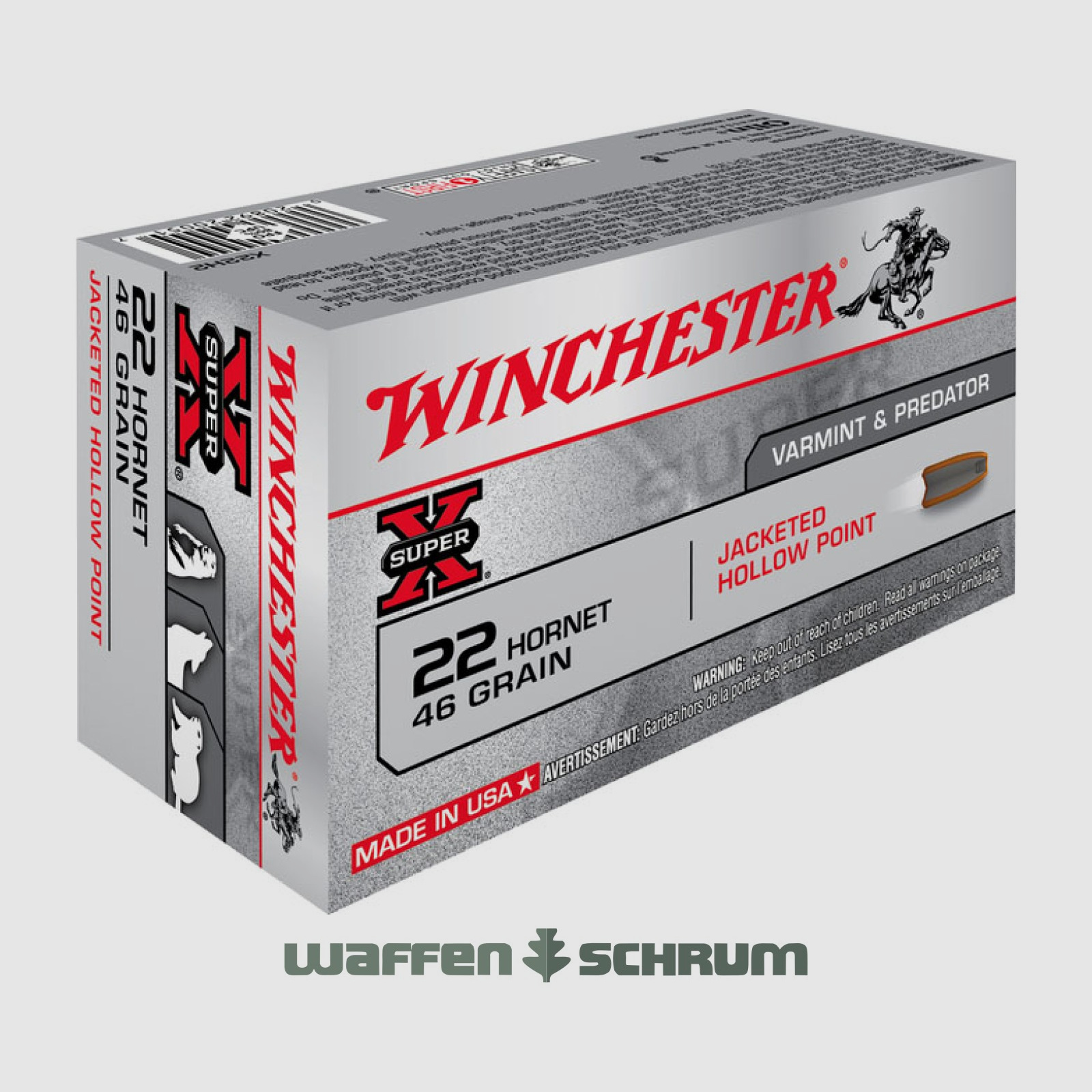 Winchester hollow point 3.0g - 46gr. .22Hornet