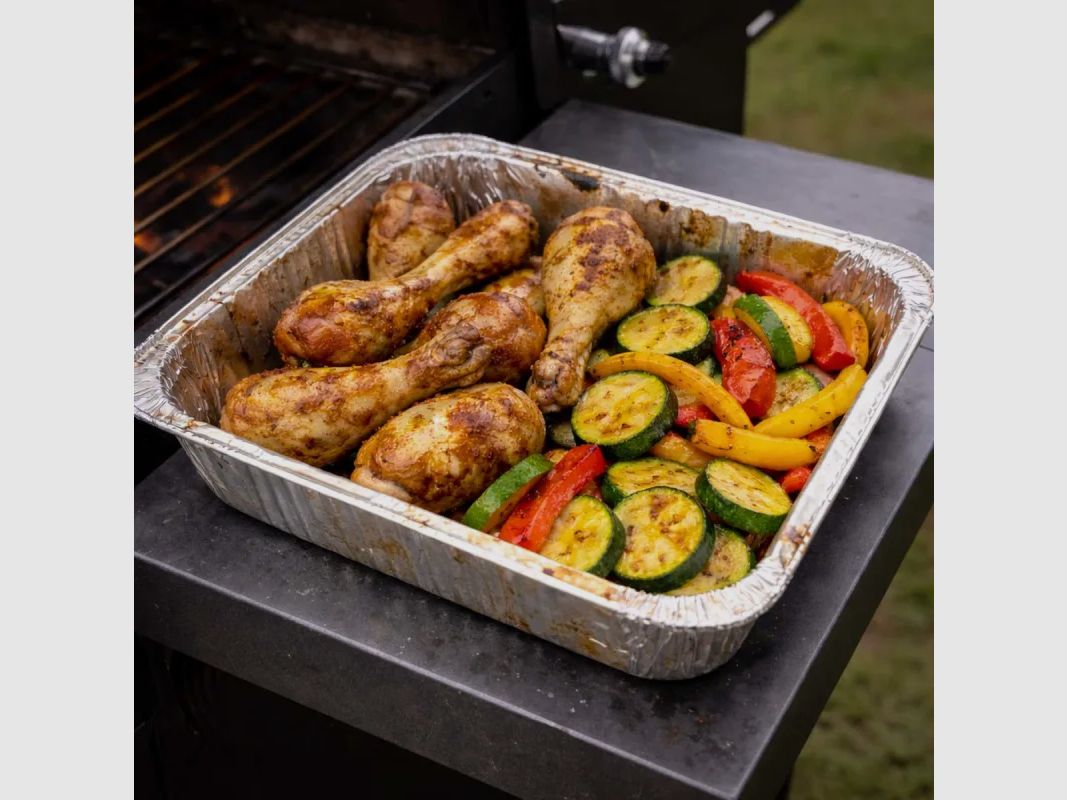 Bandeja de aluminio para barbacoa - 36x29x7,5cm, imagen 1 de 6