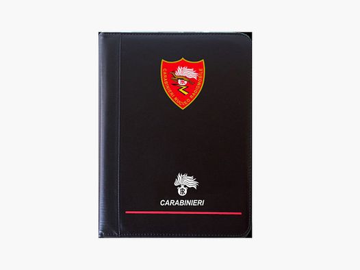 Faux leather folder with zipper for radio cars of the Carabinieri