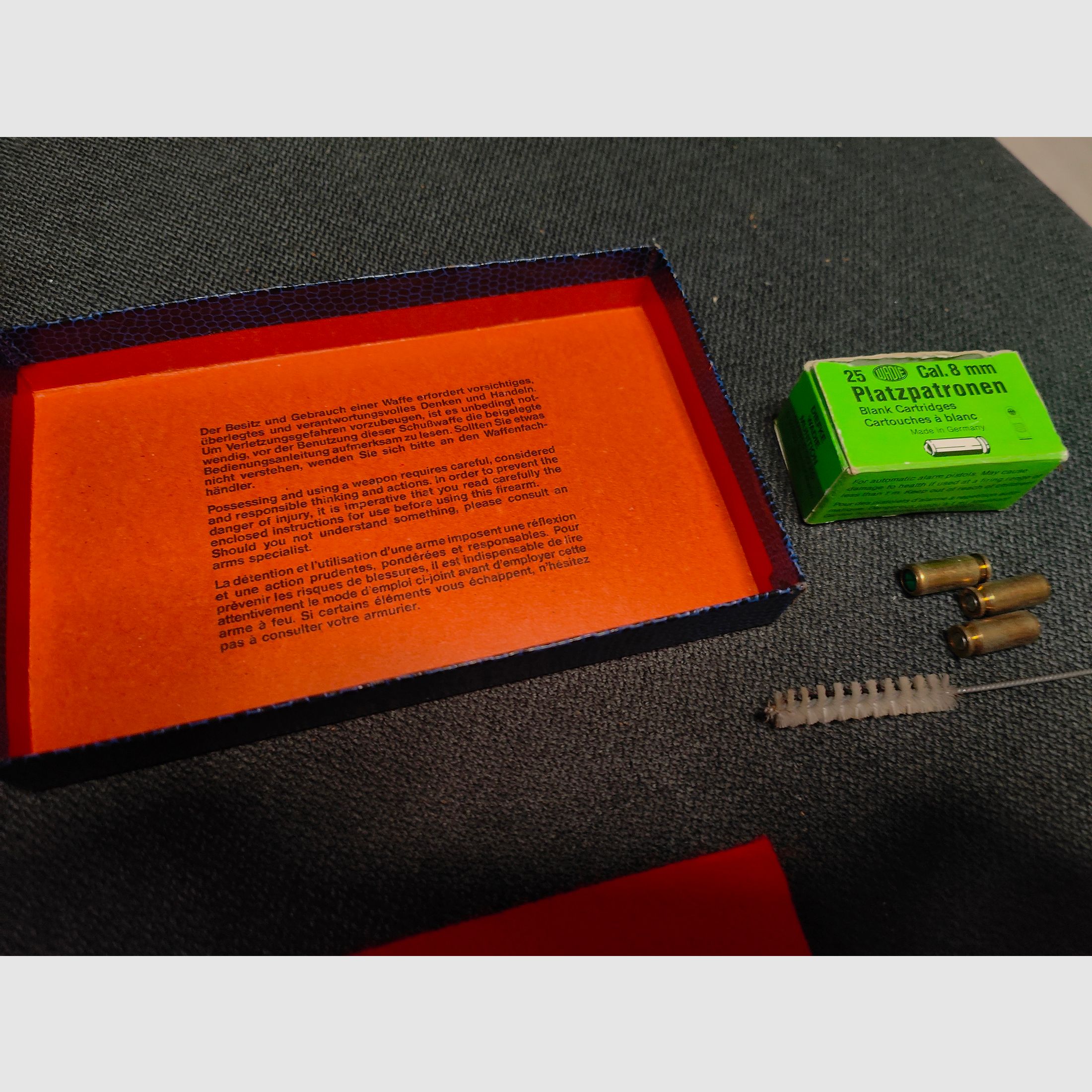 8mm K Signal Schreckschuss Gas RG 9 Röhm ptb 413 Pistola Vintage Níquel Plata