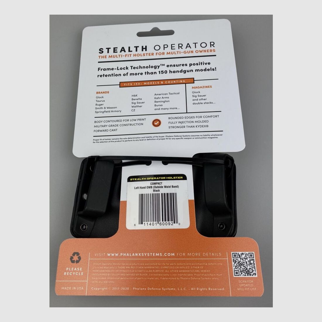 PHALANX STEALTH OPERATOR MULTI-FIT HOLSTER COMPACT LH