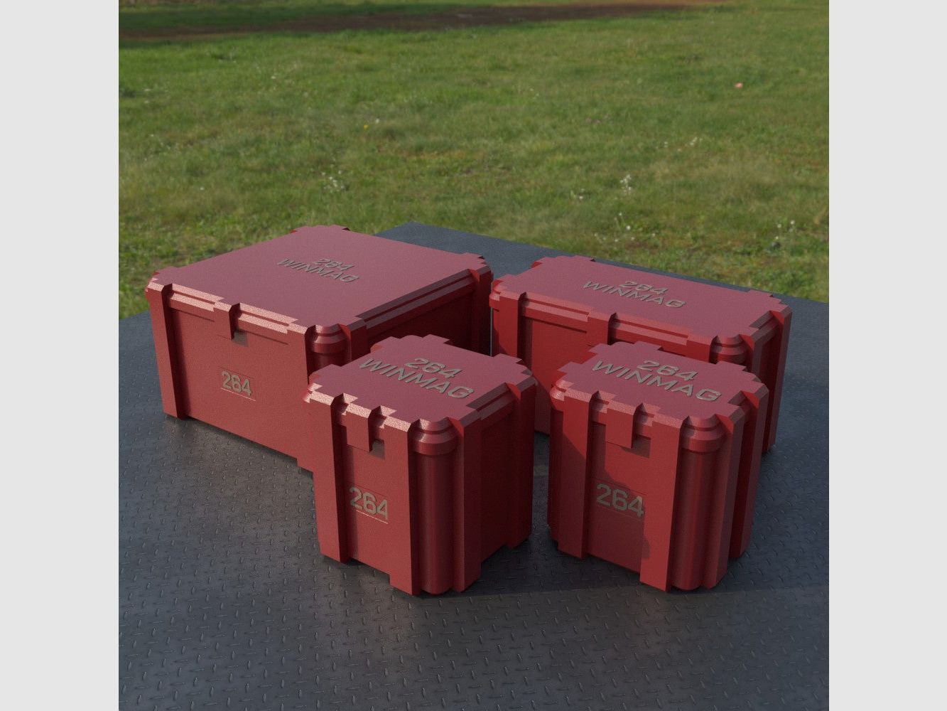 Filamelt scatola per munizioni / .264 Winchester Magnum / 'coperchio a ribalta' / scatola per cartucce, scatola per munizioni