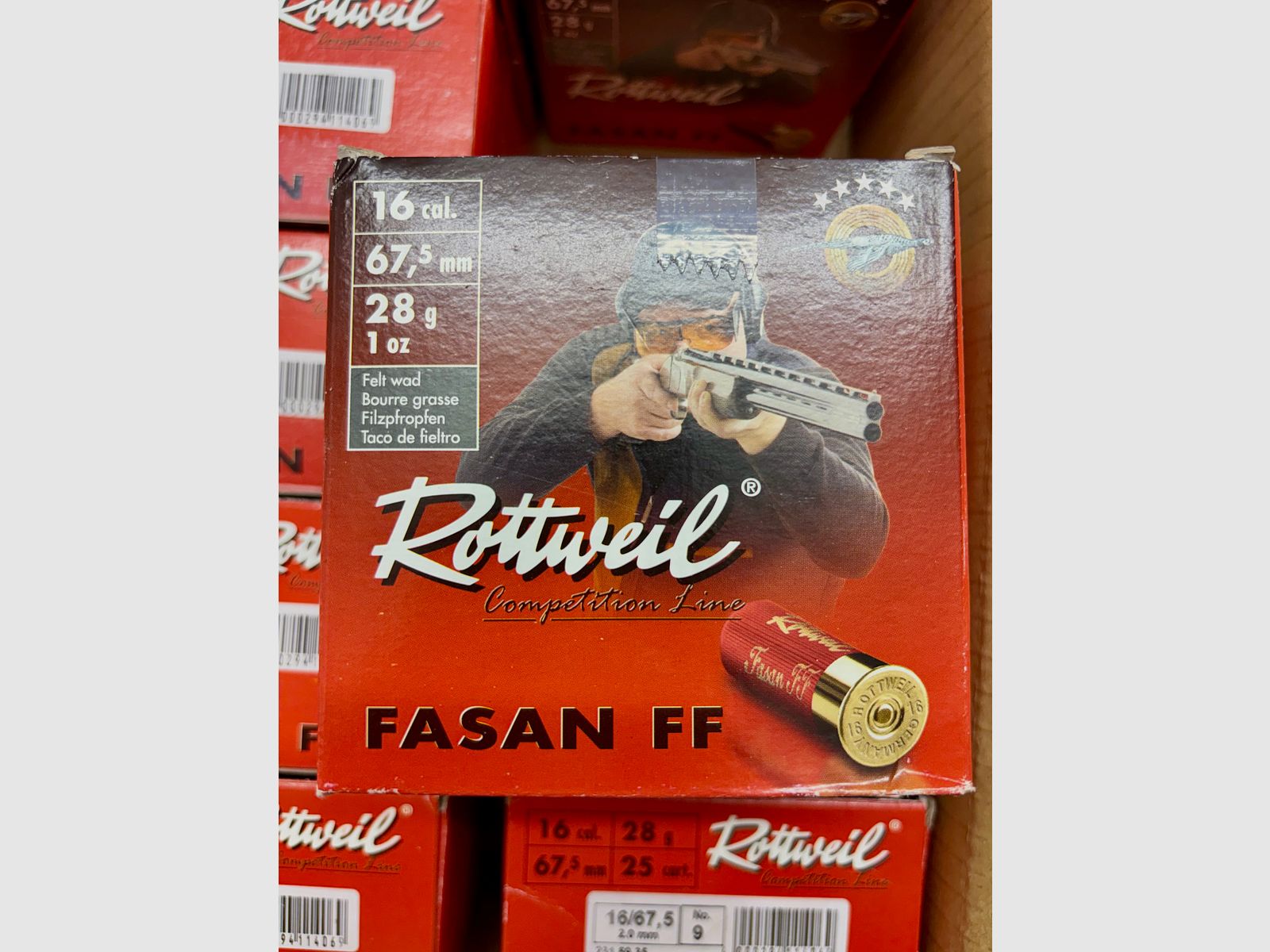 250 disparos Rottweil Fasan FF 16/67,5 2,0 mm 28 gramos Skeet