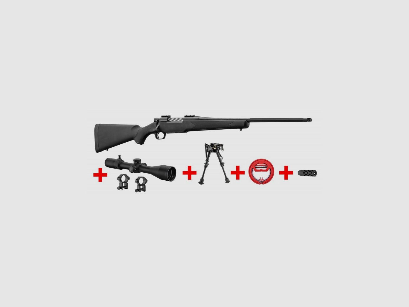PACK TLD - MOSSBERG Patriot .308 Win Rifle + 6-24X50 Scope + Bipod + Cleaning Cord