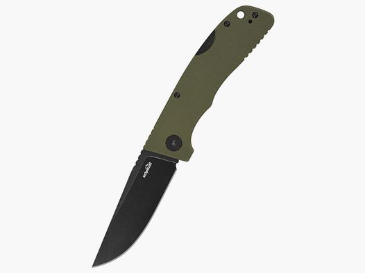 Schnitzel Outdoo Taschenmesser KVAR rostfreier 14C28N-Stahl mit Blackwashed-Finish grün - schwarz
