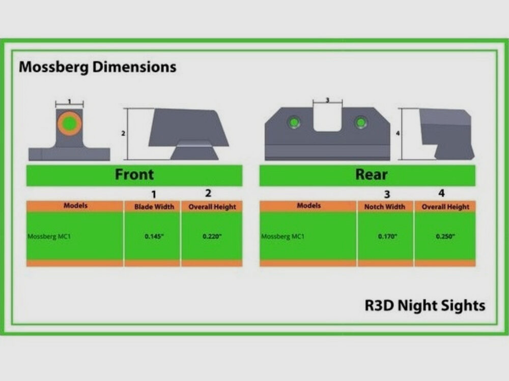 XS Sights N-Visor R3D Green Pistol Mossberg